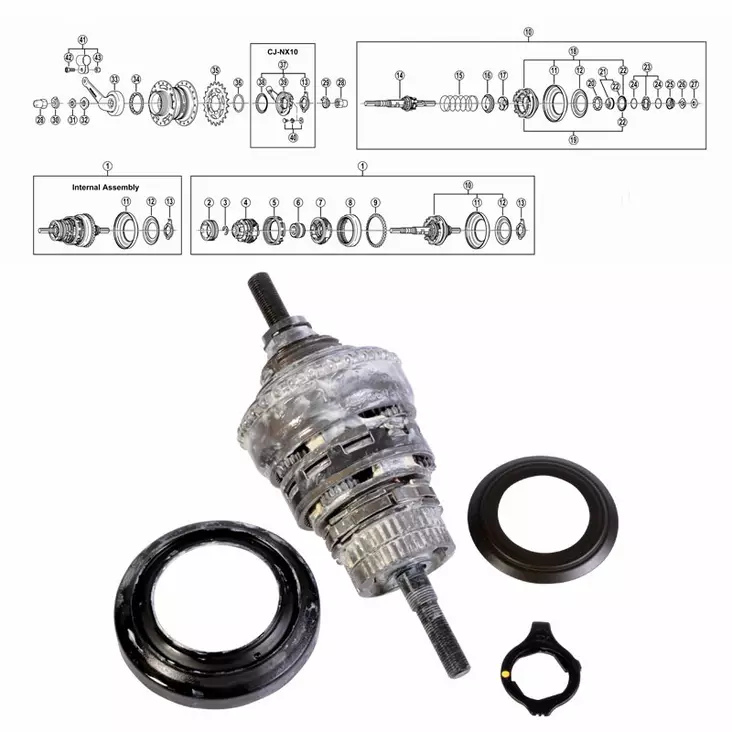 SHIMANO NEXUS 7-V (SG-7C30), Navinsats 175,5mm - Baknav Shimano 7-v - 64200 - 1
