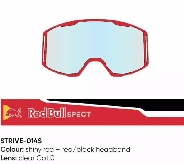 Spect Red Bull Strive MX Goggles Single lens Red/Black clear - Glasögon linser - 674-220110 - 0