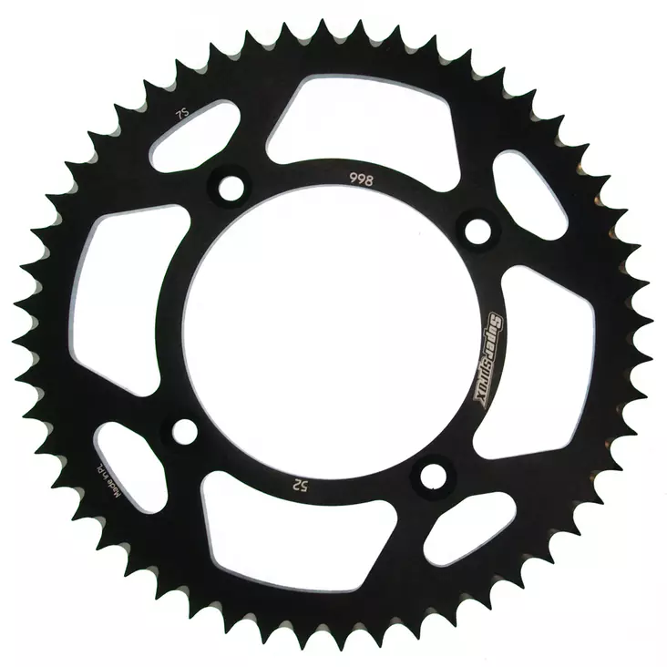 Supersprox Rear Sprocket Alu RAL-998:52 Black - MC Bakdrev - 27-3-998-52-0 - 1