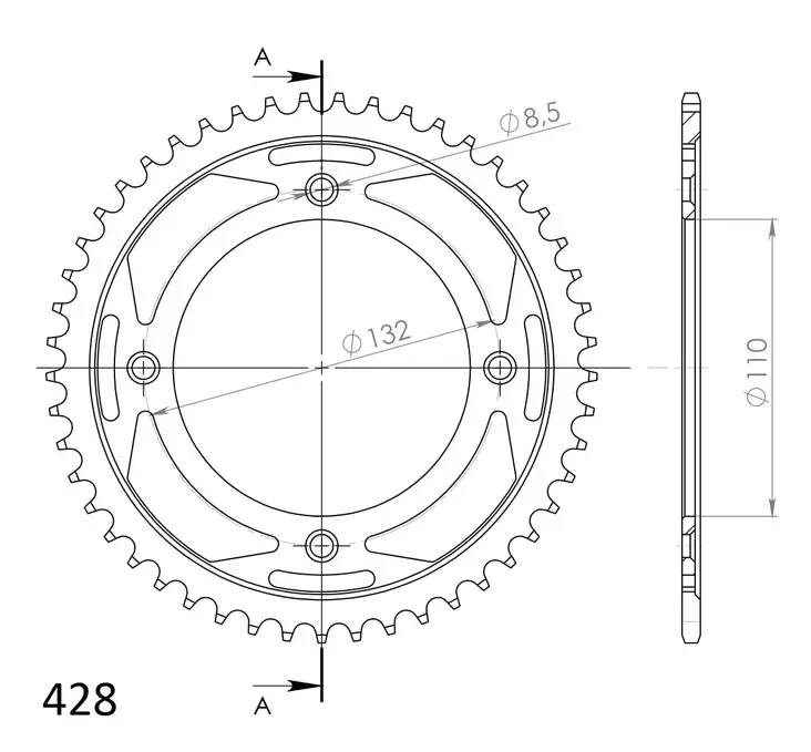 Supersprox Rear Sprocket Steel RFE-898:50 - MC Bakdrev - 27-2-898-50 - 1
