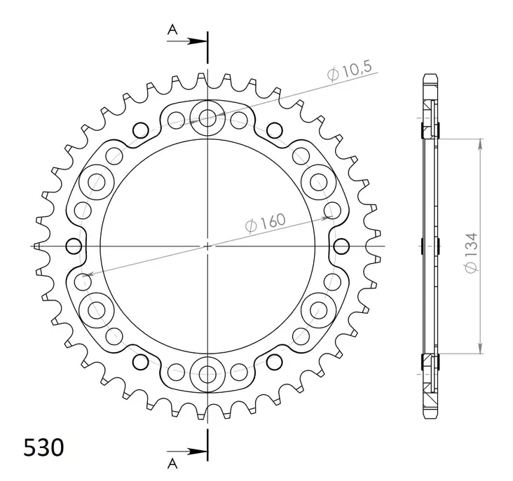 Supersprox Stealth Rear sprocket Black - MC Bakdrev - 272-1306-RST-42-0 - 0
