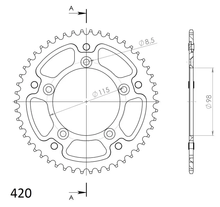 Supersprox Stealth Rear sprocket Black - MC Bakdrev - 272-4-RST-48-0 - 0