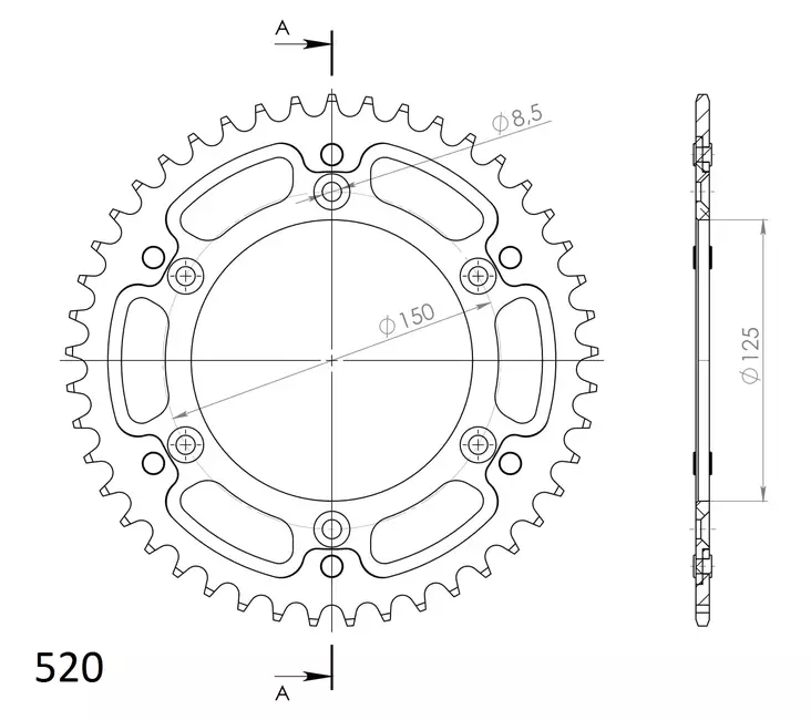 Supersprox Stealth Rear sprocket Black - MC Bakdrev - 272-990-RST-46-0 - 1