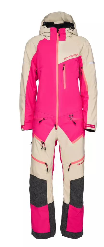 Sweep Tundra Insulated dam snöskoteroverall, rosa/vanilj vit - Skoteroveraller - TSTUNLIN-010 - 1