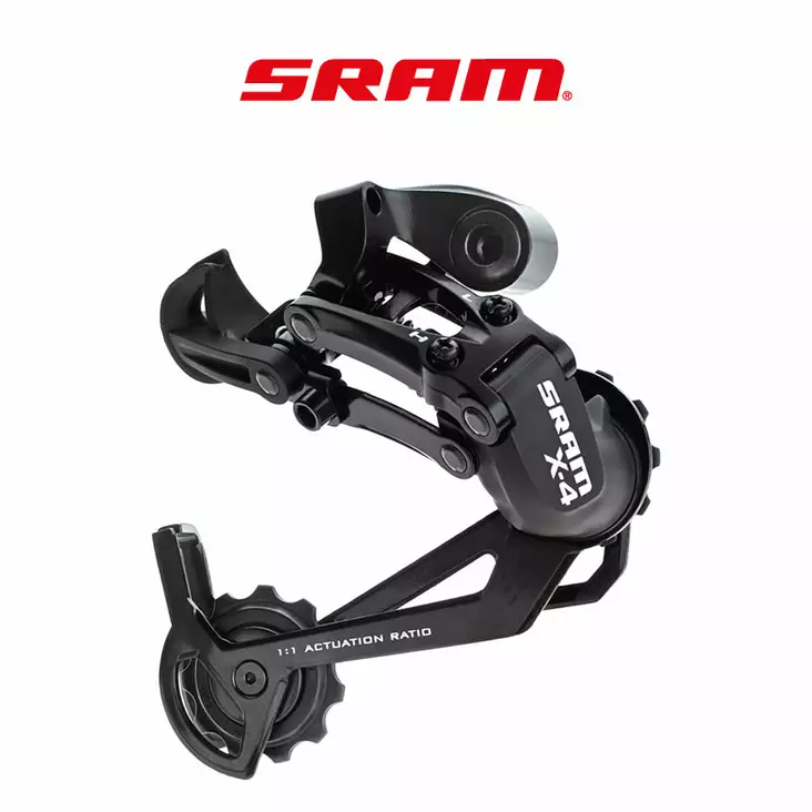 Bakväxel SRAM, X4 7/8-vxl, lång, svart - Bakre växelförare - 007515033000 - 1