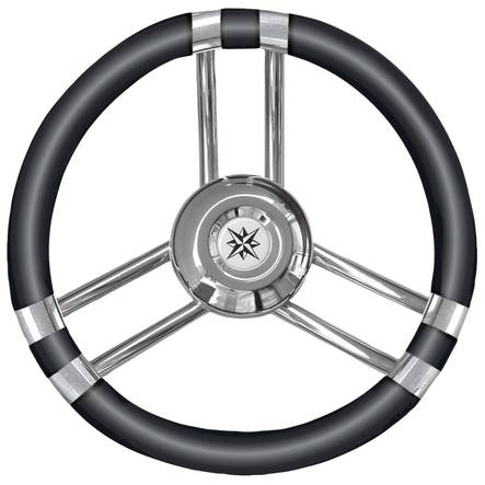 Osculati Steer.wheel C SS/black 350mm - Rattar - M45-137-01 - 1