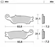 Moto-Master Bromsklossats Yamaha fram: YZ125/250 2008>, fram YZF250 2007>, fram - Motocross bromsbelägg - 235-094921 - 1