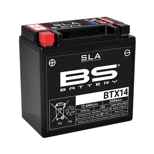 BS Battery BTX14 (FA) SLA - Sealed & Activated (4) - BS batteri - 140-300681 - 1