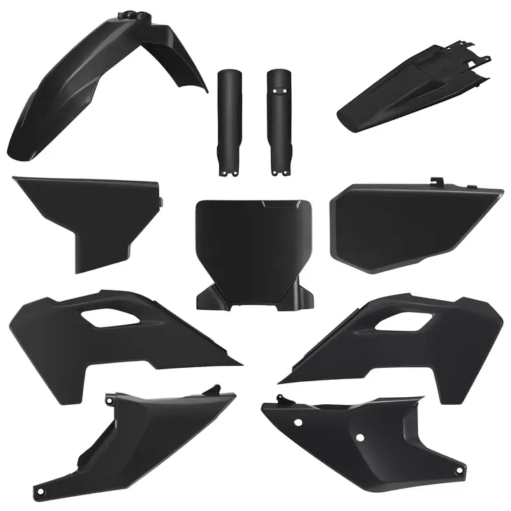Polisport MX komplett plastkit TC/FC 23-24, Svart - Motocross plastsats - 178-91101 - 1