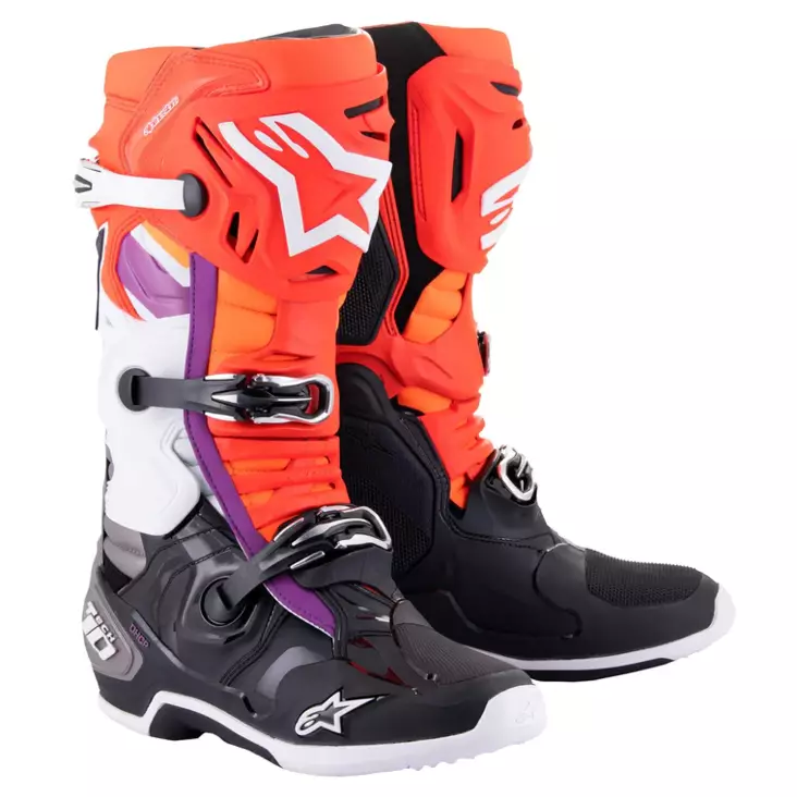 MC-Stövlar Alpinestars Tech 10, svart/röd fluo/orange - Crosstövlar - D438351 - 1