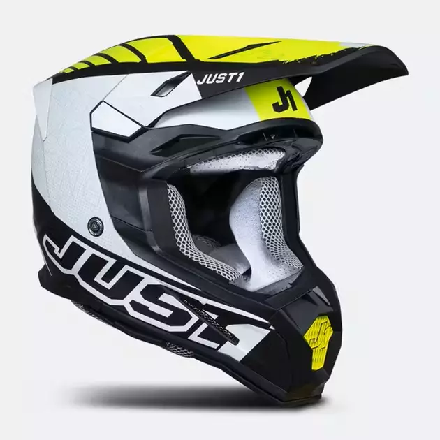 Crosshjälm Just1 J-22 F Dynamo Fluo gul/vit/svart - Crosshjälmar - 604-230011 - 4