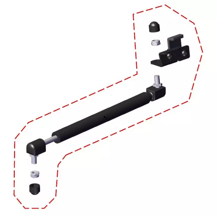 DFK Dörrens Gascylinder komplett Vänster Can-Am Traxter - Reservdelar för DFK-värmehyttar - 723-52S03U05-40M01 - 1