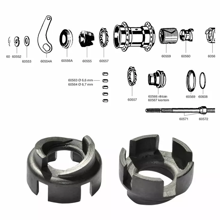 Rullhållare FAVORIT 1-vxl - Baknav Favorit 1-v - 60561 - 1