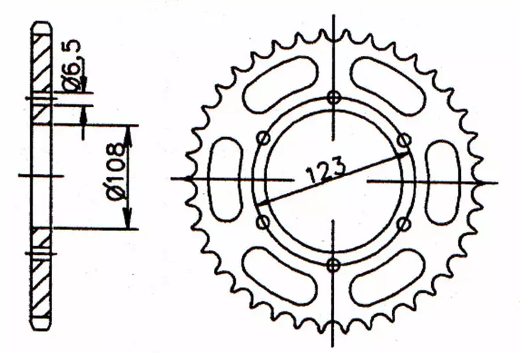 Forte Bakdrev, 58 tänder (420), Ø108mm, Aprilia 14-, Derbi 11-, Gilera 10- - Bakhjul - 27-70491 - 1