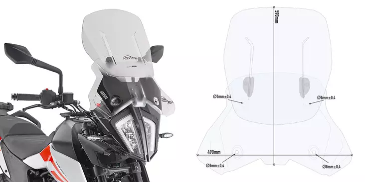 GIVI WINDSCREEN KTM 390/790 ADVENTURE - MC Vindrutor - 323-AF7711 - 1