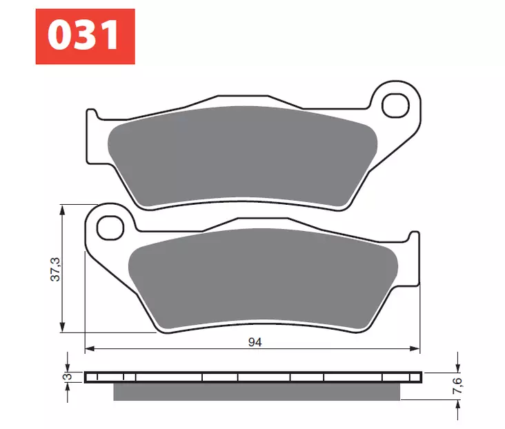 GOLDFREN Bromsbelägg 031 Ceramic Carbon AD - Motocross bromsbelägg - 46-12-031 - 1