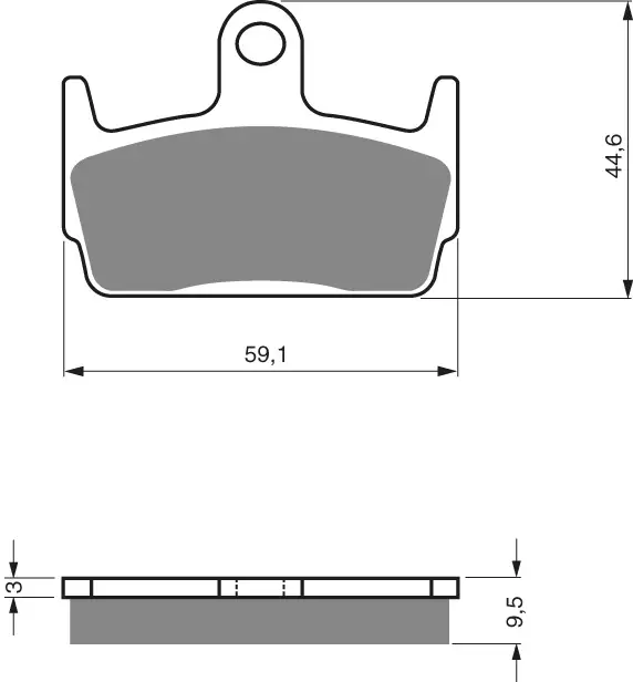 GOLDFREN Bromsbelägg 131 Ceramic carbon AD SYM Jet SportX 50 06-15 Bak - Motocross bromsbelägg - 48-12-131 - 1