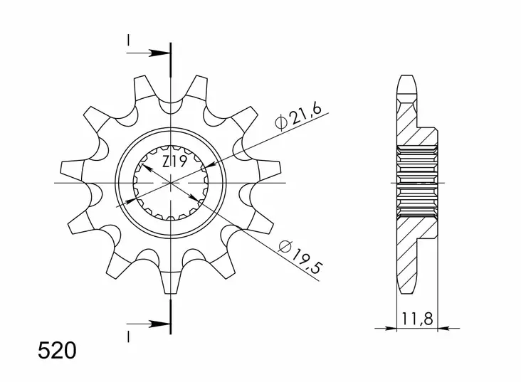 Supersprox / JT Front sprocket 3222.11 - MC Framdrev - 27-1-3222-11 - 1