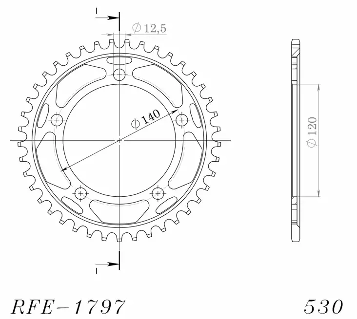 Supersprox / JT Rear sprocket 1797.41 - MC Bakdrev - 27-2-1797-41 - 1