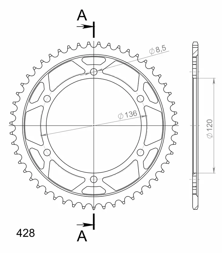 Supersprox / JT Rear sprocket 1847.51 - MC Bakdrev - 27-2-1847-51 - 1
