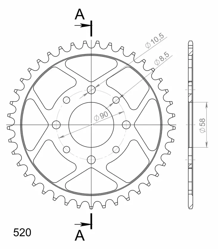 Supersprox / JT Rear sprocket 273.41 - MC Bakdrev - 27-2-273-41 - 1