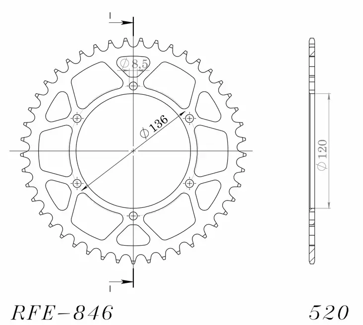 Supersprox / JT Rear sprocket 846.41 - MC Bakdrev - 27-2-846-41 - 1