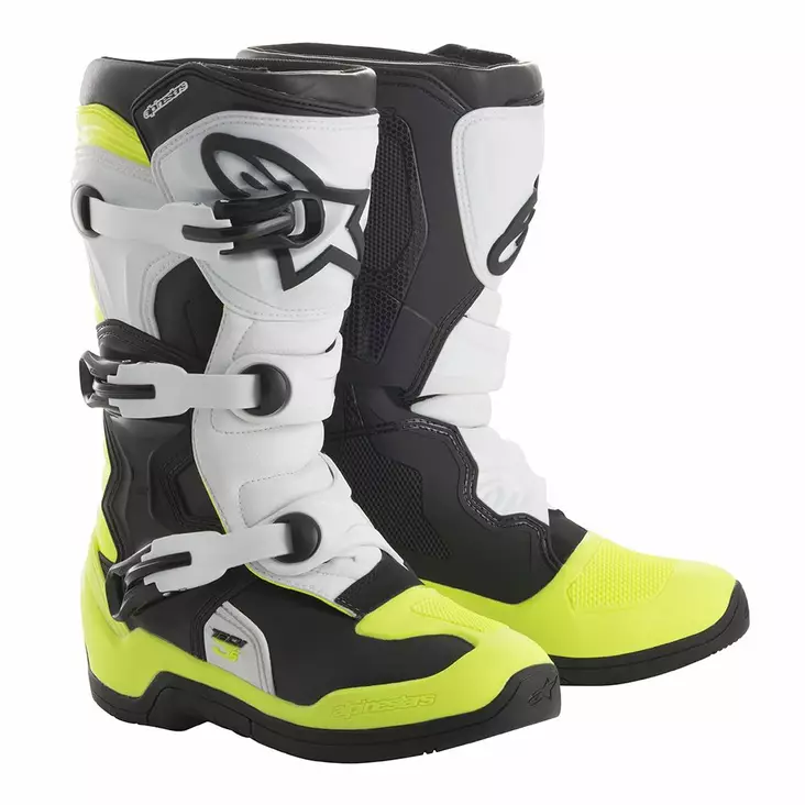 Alpinestars crosstövlar Tech 3s Barn Svart/Vit/Flou Gul - Barn crosstövlar - D225311 - 1