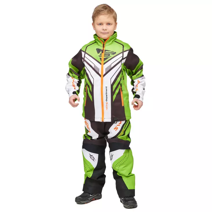 Sweep Racing Division 2.0 youth byxa svart/vit/grön/orange 130/140 - Skoterutrustning för barn - 537-2074-1 - 1