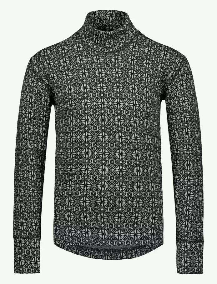 Barnens underställ SVALA Merino Design Jacquard svart/vit - Underställ - 580-2401 - 1