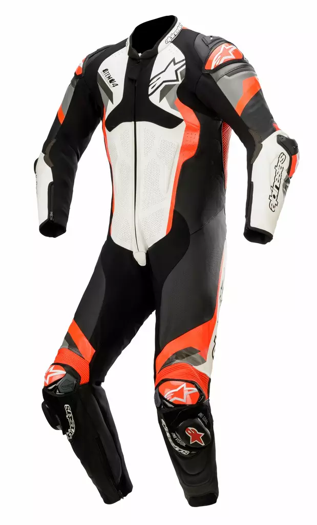 Skinnställ Alpinestars Atem v4, 1-pcs, svart/vit/röd - MC skinnställ - D323461 - 2