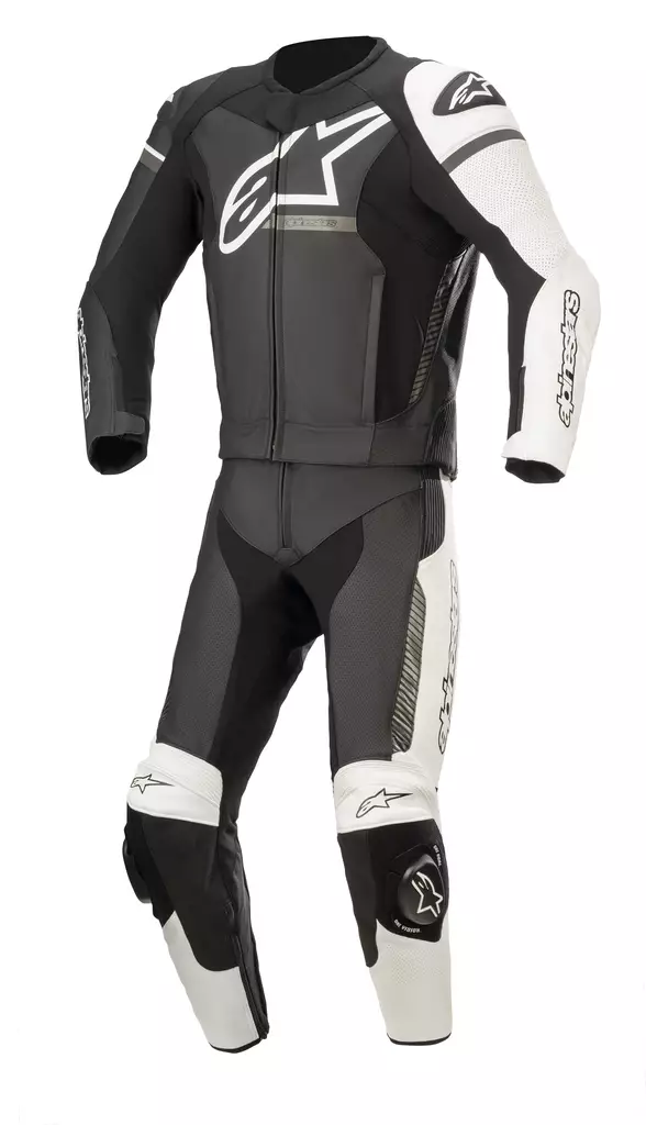 MC skinnställ Alpinestars GP Force Phantom v2, tvådelad, svart/vit/grå - MC skinnställ - D372611 - 1