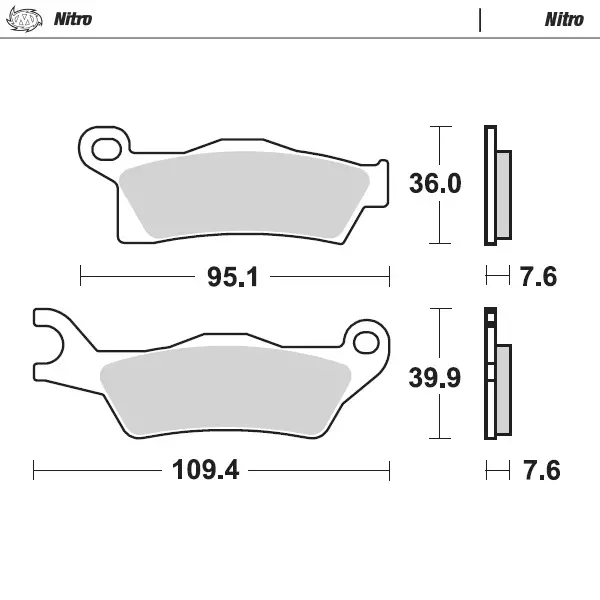 Moto-Master Bromsklossats Can-Am: Outlander 2012-2013 höger - Motocross bromsbelägg - 235-098821 - 1