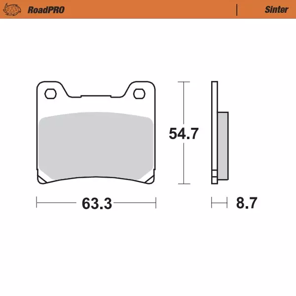 Moto-Master Bromsbelägg RoadPRO Sinter Fram 5707367118502 - MC Bromsbelägg - 235-401801 - 1