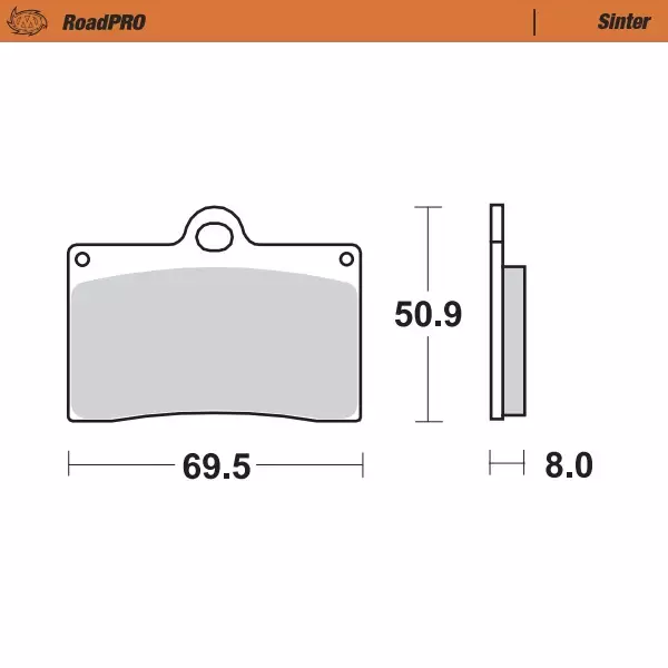 Moto-Master Bromsbelägg RoadPRO Sinter Fram 5707367118540 - MC Bromsbelägg - 235-402001 - 1