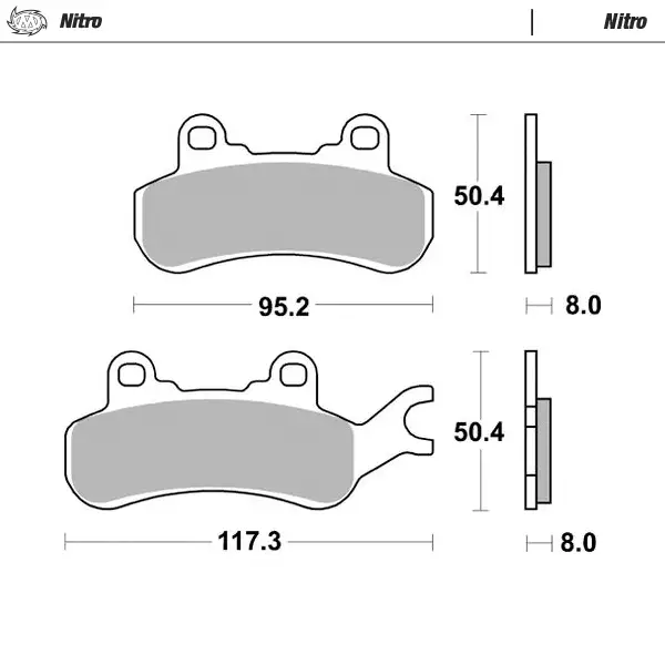 Motomaster Bromsbelägg Can-Am: Maverick x3 right - ATV bromsbelägg - 235-080121 - 1