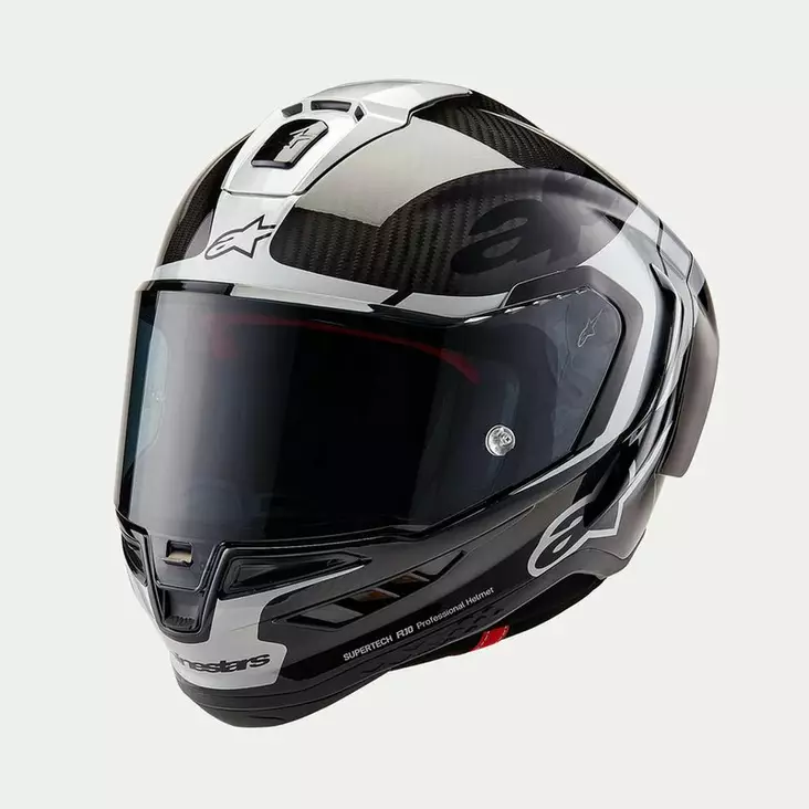 MC-hjälm Alpinestars Supertech R10 Element, svart/kolfiber/silver - MC integralhjälmar - D489531 - 1
