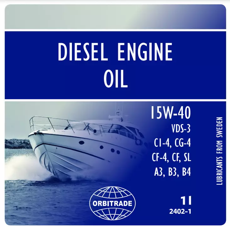 Orbitrade, Diesel engine oil 15W40 1L - Marin oljor - 117-6-2402-1 - 1