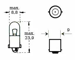 Glödlampa 12v 3w Ba 9s - MC Glödlampor - 12-71631 - 1