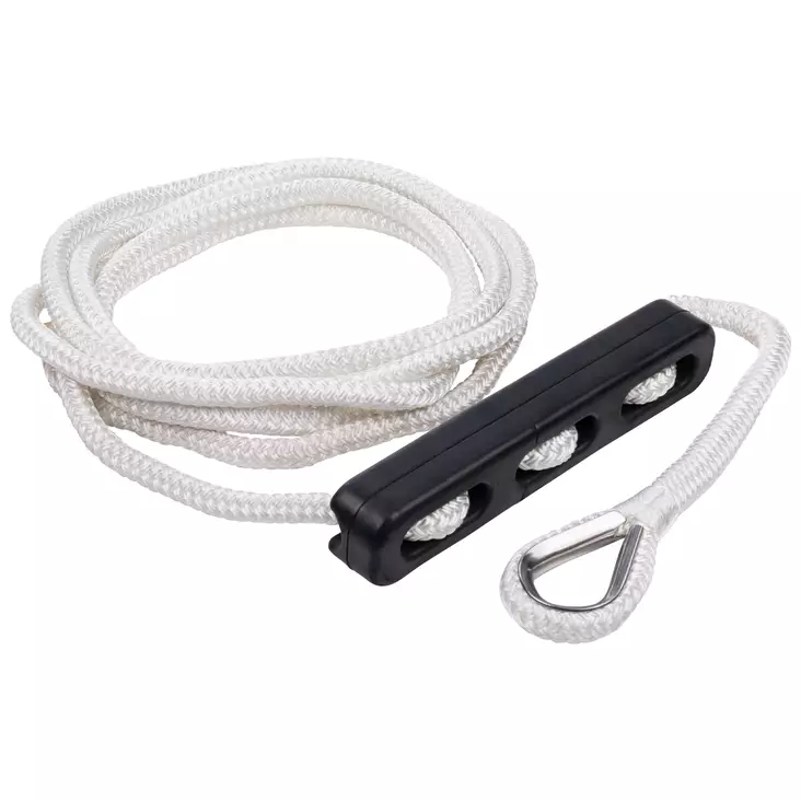 Qvarken Bryggförtöjning Dockline med ryckdämpare 14mm 4m vit - Förtöjningstrossar - 102-03-0121 - 1