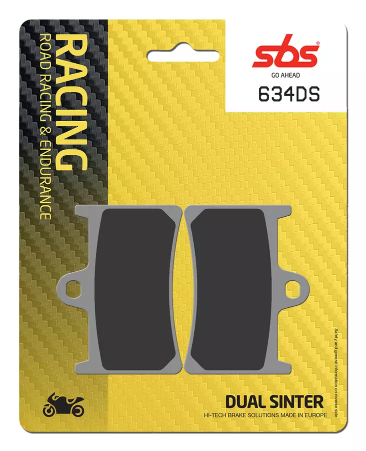 SBS Bromsklossats Dual Sinter 1 634DS - MC Bromsbelägg - 23-634DS-1 - 1