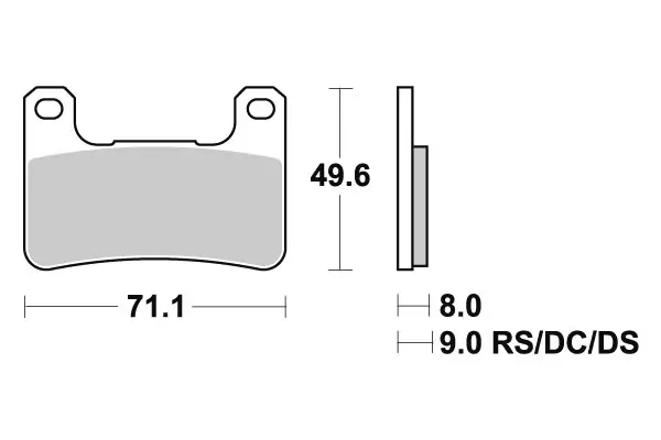SBS Bromsklossats Dual Sinter 806DS-1 - MC Bromsbelägg - 23-806DS-1 - 1