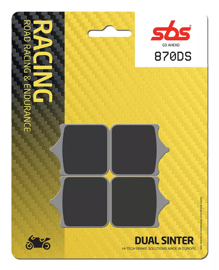 SBS Bromsklossats Dual Sinter 870DS-1 - MC Bromsbelägg - 23-870DS-1 - 1