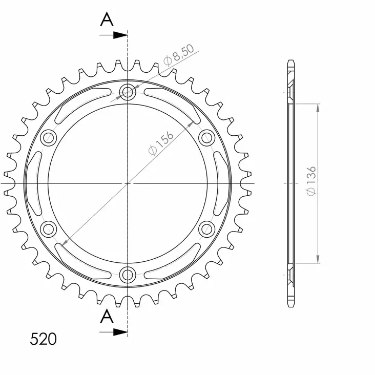 Supersprox Steel Rear sprocket Beta/GasGas/Husqv. Black 41 - MC Bakdrev - 27-2-1512-41 - 1