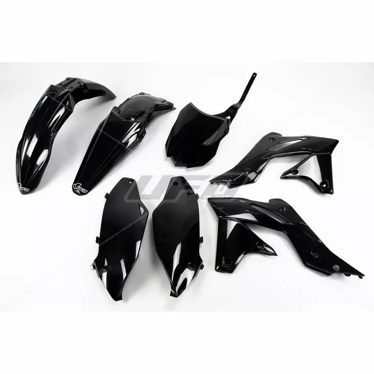 UFO Plastkit 5-delar KXF250 14-16 Svart 001 - Motocross plastsats - 650-K221-001 - 1