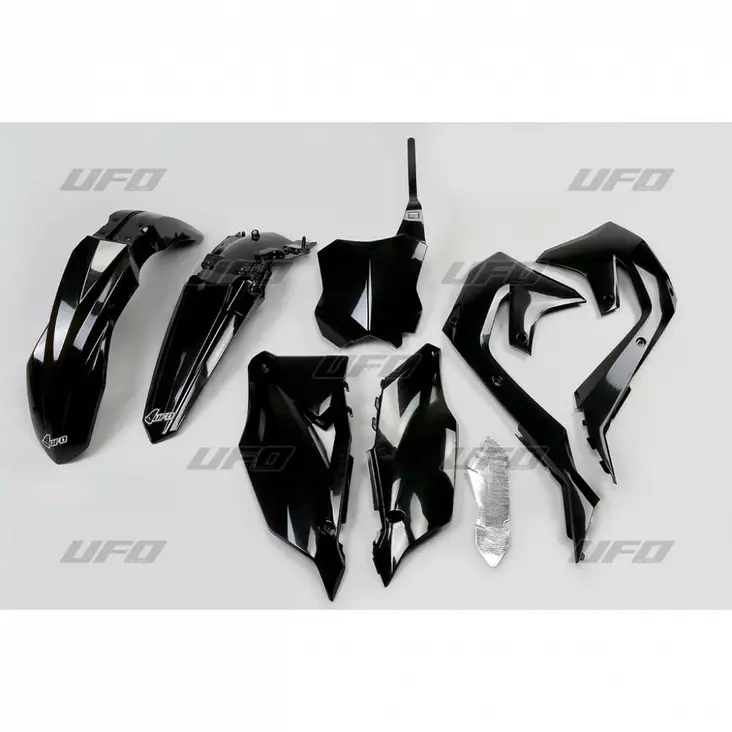UFO Plastkit 5-delar Svart 001 KX250F 2021- ,KXF450 2019- - Motocross plastsats - 650-K227-001 - 1