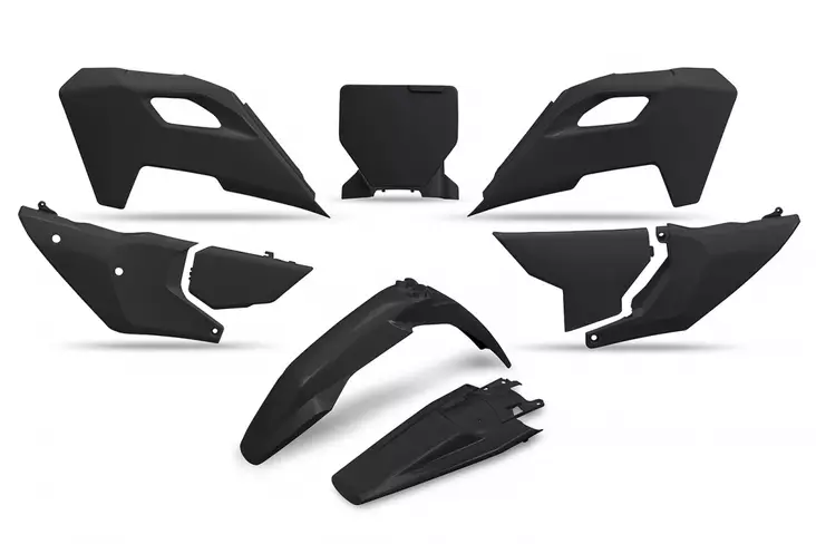 UFO Plastkit 5-delar Svart 001 HVA TC/FC 125-450 23- - Motocross plastsats - 650-K626-001 - 1