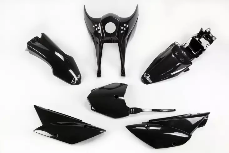 UFO Plastkit 5-delar Svart 001 KLX110 2010- - Motocross plastsats - 650-K37003-001 - 1