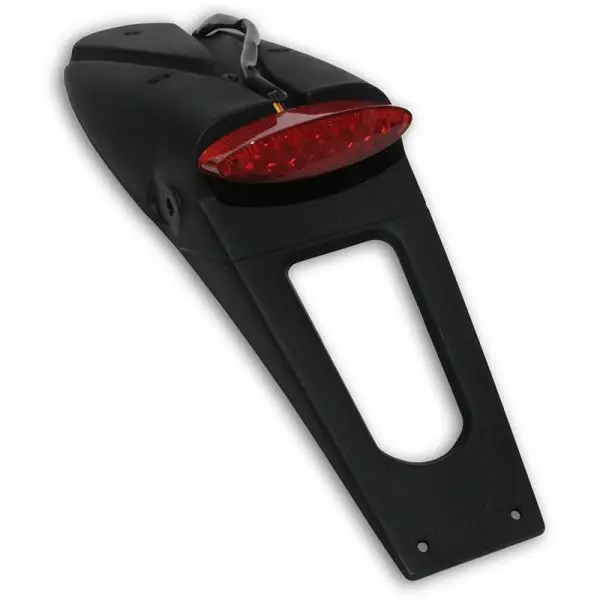 UFO Nummerplåt bak LED slutdel+lampa svart E-godkänd - Motocross nummerplåt - 650-1219-001 - 1
