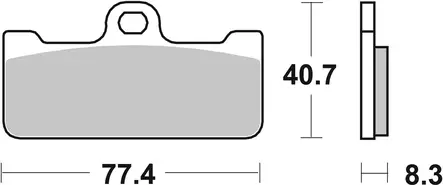 SBS Bromsklossats Dual Sinter 2 695DS-2 - MC Bromsbelägg - 23-695DS-2 - 2