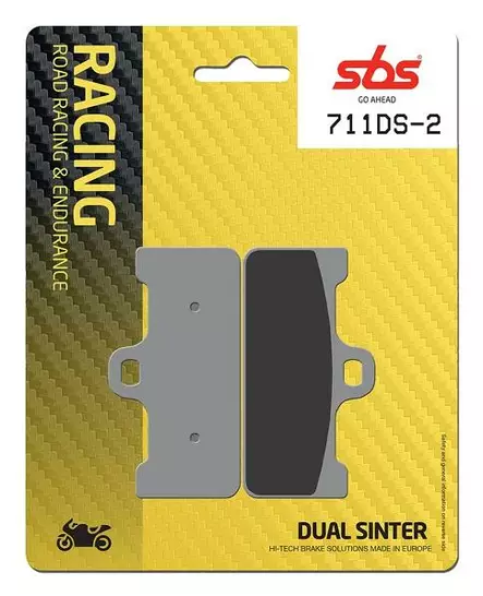 SBS Bromsklossats Dual Sinter 2 711DS-2 - MC Bromsbelägg - 23-711DS-2 - 1